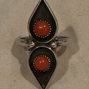 Coral Sterling Silver Ring
